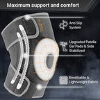 DR. BRACE ELITE Knee Brace with Side Stabilizers & Patella Gel Pads for Maximum Knee Pain Support and fast recovery for men and women-Please Check How To Size Video (Moon, X-Large)
