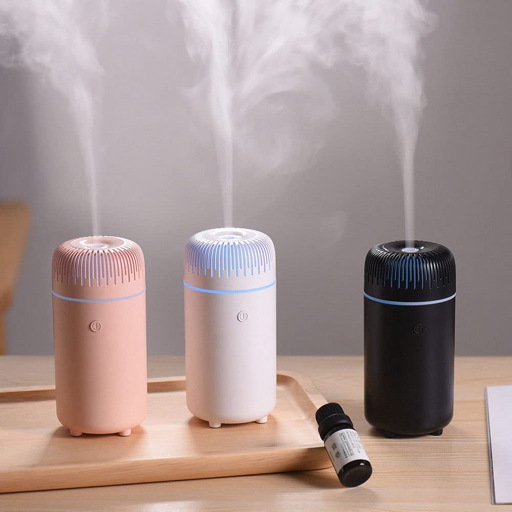 Car Diffuser Humidifier Aromatherapy Essential Oil Diffuser Car Air Freshener Diffuser USB Cool Mist Mini Portable Diffuser for Car Home Office Bedroom (Pink)