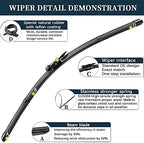 3 Wiper Blades Replacement for Ford Explorer 2011-2018 2019 2020 2021 2022 2023,Original Equipment Replacement Front and Rear Windshield Wiper Blade - Pinch Tab 26"/22"/11" (Set of 3)