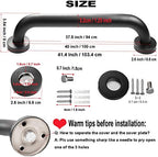 2 Pack 40 Inch Black Shower Grab Bars, ZUEXT Stainless Steel Bathroom Wall Grab Bar Handle, Shower Balance Bar, Safety Hand Rail Support,Handicap Elderly Senior Assist Bath Grab Handle(1.25" Diameter)