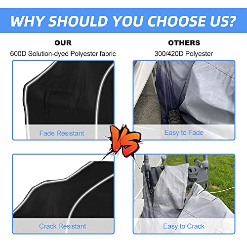 Zenicham Heavy-Duty 600D Fade and Crack Resistant Snow Blower Covers, Waterproof, Snow Proof,UV-Proof Snowblower Cover Universal Fit，Snow Thrower Cover with Reflective Strips (50" L x 33" W x 40" H)