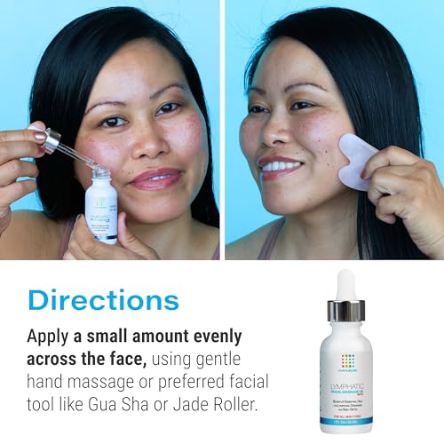Facial Lymphatic Drainage Oil for Gua Sha Facial Tools, Lymphatic Drainage Massager Face with Jojoba & Coconut Oil, Use with Face Roller, Jade Roller, Guasha Tool for Face & Neck, 1 Fl Oz