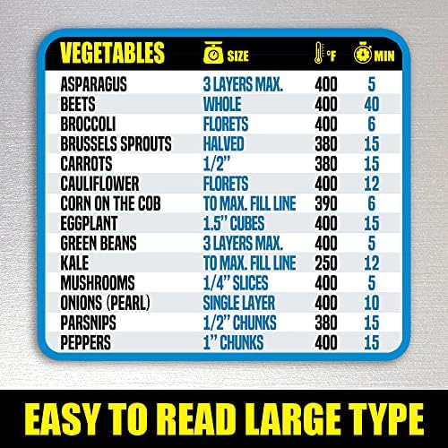 Air Fryer Cooking Times and Instant Pot Magnetic Cheat Sheet Combination Bundle - Extra Large Easy to Read Reference Guides for Air Frying and Instant Pot Pressure Cooking - Kitchen Accessories