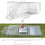 Live Animal Trap for Possum, Groundhog,Gopher,Beaver,Folding Raccoon Trap,Humane Live Animal Cage, Humane Small Animal Trap 32 X 12 X 12.5Inch Animal Trap,Catch & Release,Easy Installation and Use
