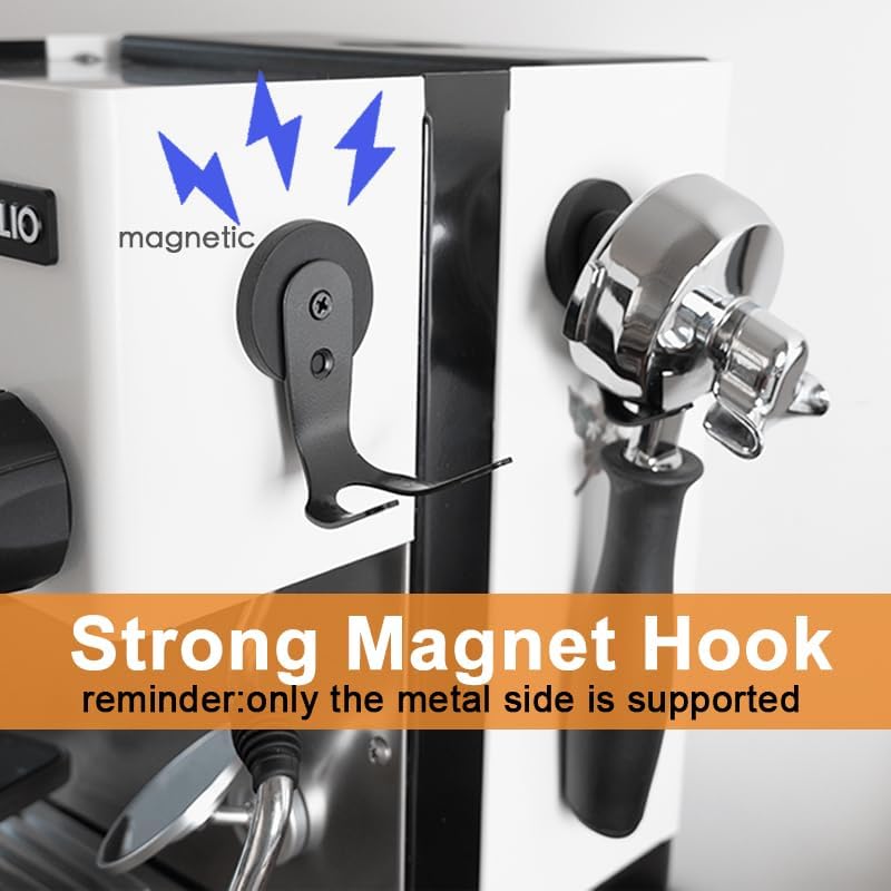 Coffee Portafilter Tamper Holder,Strong Magnetic Rack for Coffee Tamper,Espresso Accessories Organizer Tools,Compatible with Breville/Rancilio etc Coffee Machine（Black