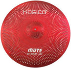 Low Volume Cymbal Mute Cymbal Pack Red 6 Pieces 10" Splash+14"hi-hat+16"crash+18"crash+20"ride FREE Cymbal Bag Silent Cymbals for Practice Drum Set