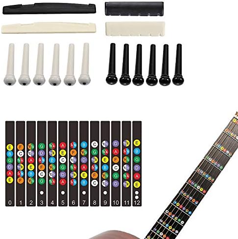 72PCS Guitar Tool Kit，Professional Guitar Repairing Maintenance Tool Kit with Guitar Strings Picks Bridge Pins Gauge Guitar Accessories Gift for Acoustic Guitar Electric guitar Ukulele Bass Banjo