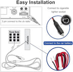 CB Power Cord 3 Pin Plug Cable 2-Wire 15A Fused Replacement with 12V Car Cigarette Lighter Plug for Cobra Uniden Midland Mobile CB Ham Radio (3PIN 2PACK)