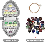 Guitar Picks Holder Case for Acoustic Electric Guitar Holds Over 39 Packs, Variety Pack Bass Picks Storage Pouch Organizer, Guitar Plectrums Bag with Mesh Pocket for Other Accessories - Grey