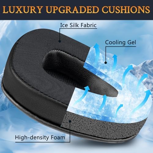SOULWIT Cooling-Gel Earpads Replacement for BlueParrott B650/S650(650XT 650 XT) Noise Cancelling Bluetooth Headset, Ear Pads Cushions with High-Density Noise Isolation Foam - B650XT CG Black