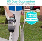Vive Crutch Accessories Bag - Pouch for Crutches - Accessory Storage Carry Kit for Women, Men, Adults, Kids - Cup and Bottle Pocket Holder with Ergonomic Design (Gray)