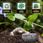 Cinch Mole Trap with Tunnel Marking Flag (Small) Heavy-Duty, Reusable Rodent Trapping System | Lawn, Garden, and Outdoor Use | Weather Resistant Steel
