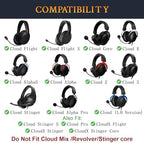SOULWIT Mesh Fabric Replacement Earpads Cushions for HyperX Cloud 1/2/3/Pro/Core/Alpha/Alpha S/Alpha Pro/Flight/Flight S/Stinger/Stinger S, CloudX Stinger/Stinger Core/Flight Headset - Black