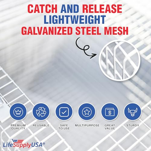 Heavy Duty Catch Release Large Live Humane Animal Cage Trap for Foxes Raccoons Badgers Coyotes 42x15x15