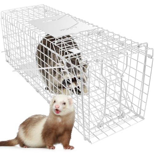 Live Animal Trap for Possum, Groundhog,Gopher,Beaver,Folding Raccoon Trap,Humane Live Animal Cage, Humane Small Animal Trap 32 X 12 X 12.5Inch Animal Trap,Catch & Release,Easy Installation and Use