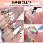 Makartt Champagne Nail Rhinestone with Gel Nail Glue for Gems 15ML Strong Adhesive Nail Rhinestone Glue Round & 3D Shape Flatback Nail Crystal Diamond for Nail Charm Accessories Jewels Decoration