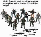 US Army Men and SWAT Team Toy Soldiers Action Figures with Military Weapons Accessories for Kids Boys Girls,12Pcs