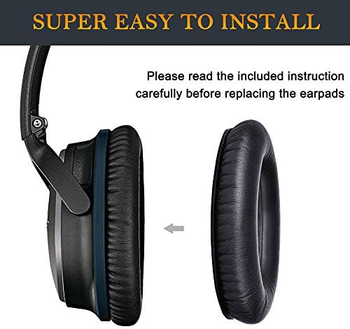 SoloWIT Protein Leather Earpads Cushions for Bose Headphones, Replacement Ear Pads for Bose QuietComfort 15 QC15 QC25 QC2 QC35/Ae2 Ae2i Ae2w/SoundTrue & SoundLink Around-Ear Series - Black&Blue