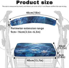 Dolphin Flower Rollator Walker Accessories Cute Walker Seat Covers for Ladies Pattern Rollator Walker Seat and Backrest Covers Universal Walkers for Seniors with Seat Covers Gifts