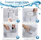 18 Pcs Cat Fountain Filters Replacement Compatible with VEKEN® 95oz/2.8L Cat Water Fountain Filters Automatic Dog Water Fountain Filters Pet Fountain