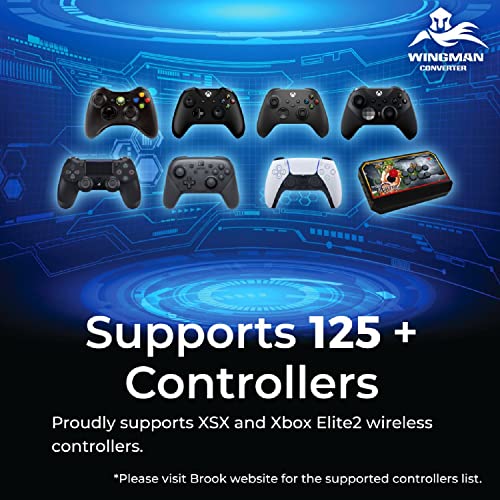 Brook Wingman XB2 Converter for Wireless Controller Adapter for Xbox Retro Consoles and PC, Supports Remap and Adjustable Turbo