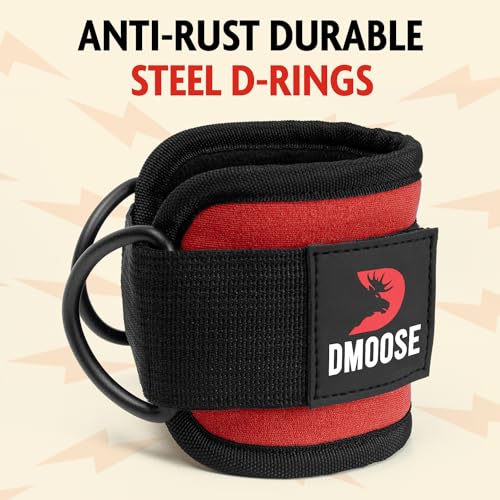 DMoose cable kickback ankle strap - One Size Fit with Premium Padding, ankle cuff, Ankle Cable Straps for Workout, Booty Workouts, Leg Extension, Hip Abductors