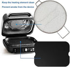 Splatter Shield and 3PCS Grill Mat Set for Ninja Foodi IG651, IG600, IG601, Replacement Stainless Steel Splatter Screen Air Fryer Accessories for Ninja Foodi Smart XL Pro 7-in-1 Indoor Grill