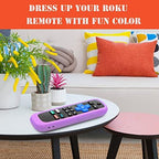2Pack Case for Roku Remote, Cover for Hisense Roku TV Steaming Stick/Express Universal Replacement Controller Silicone Sleeve Skin Glow in The Dark Sky and Purple