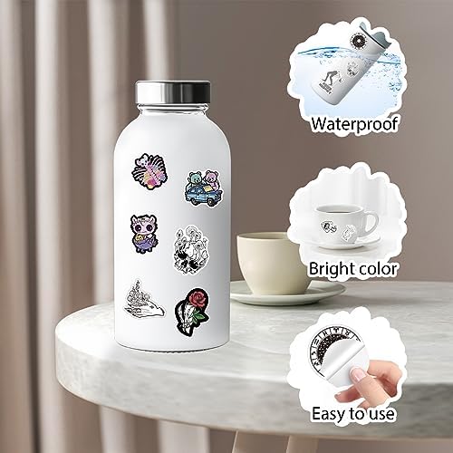 400 PCS Goth Stickers,Goth Accessories,Cool Gothic Bulk Stickers for Adults,Skull Stickers for Water Bottles,Laptops,Scrapbooks