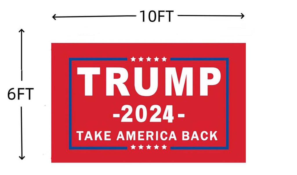 Trump 2024 Flag 6X10FT, Take America Back Trump Outdoor Polyester Flags, Double Stitched Trump Flags with Brass Grommets and Stronger Header. (6X10)