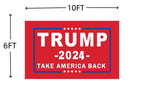 Trump 2024 Flag 6X10FT, Take America Back Trump Outdoor Polyester Flags, Double Stitched Trump Flags with Brass Grommets and Stronger Header. (6X10)