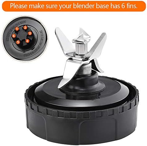 Blender Replacement Parts, 6 Fins Male Extractor Blade Assembly Fits Ninja 16oz Cups, 307KKU 322KKU770 Replacement Extractor Blade fit for Ninja BL660 BL663 BL665Q BL740 BL770AMZ BL772 BL773CO BL780
