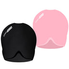 ComfiTECH Migraine Ice Head Wrap, Headache Relief Hat for Migraine Cap for Tension Puffy Eyes Migraine Relief Cap for Sinus Headache and Stress Relief Cold Compress (Black & Pink)