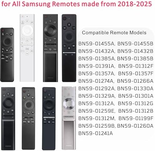 Replacement Smart Remote for Samsung TVs (Models from 2018-2025): Features Solar - Powered and USB - C Charging. for Samsung Neo, OLED, QLED, Crystal UHD, Frame TV, Terrace, Sero, and Serif Series