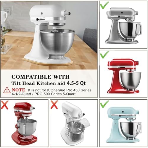 Bamboo Kitchenaid Mixer Slider Compatible With Kitchenaid Tilt Head 4.5-5Qt Stand Mixer,Kitchen Countertop Sliding Moving Tray For Kitchenaid Stand Mixer, Kitchenaid Accessories and Attachments