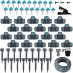Tivddikun Drip Irrigation System, Garden Watering System with Drip Irrigation Parts New Quick Connector 1/4 inch Blank Distribution Tubing, Watering System for Outdoor Plants