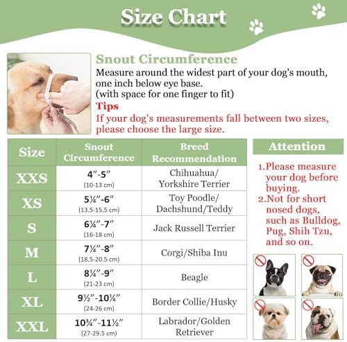 Mayerzon Dog Muzzle, Puppy Soft Mesh Muzzle for Small Medium Large Dogs Chihuahua Poodles Beagle Dachshund Corgis Labrador for Biting Chewing Grooming That Allows Panting Drinking