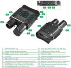 Pro Night Vision Binoculars, Digital Infrared, 4" Screen, 2X Zoom, Essential Outdoor Deer Hunting Accessories, Tactical Gear, Security Goggles, 32GB Card, Multifunction Card Reader, Case