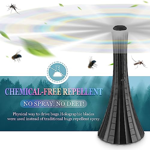 Fly Fans for Outdoor Tables Rechargeable, 1800mah Large Capacity Belfans Fly Repellent Fans, Chemical-Free Fly Fan with Soft Blades, Food Fans to Keep Flies Away, USB Fly Repellent Outdoor, 4PCS