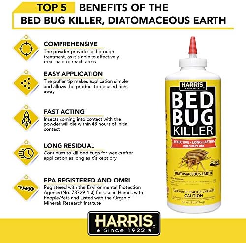 Harris Bed Bug & Insects Killer, Diatomaceous Earth Powder, 9oz