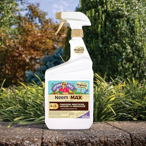 Bonide Captain Jack's Neem Max, 32 oz Ready-to-Use Spray Cold Pressed Neem Oil, Multi-Purpose Insecticide, Fungicide, Miticide and Nematicide for Organic Gardening