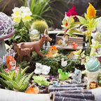 40pcs Mini Resin Animal 40 Styles Tiny Resin Animals Miniature Little Small Animal Figures Bulk for Micro Fairy Garden Landscape Accessories Dollhouse Hide Crafts Decor Aquarium Toys