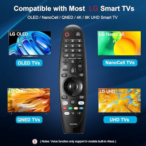 Replacement Magic Remote Control for LG Smart TV Remote LG-TV-Remote with Voice and Pointer Function Universal LG Remote for LG UHD OLED QNED NanoCell 4K 8K Models Google/Alexa