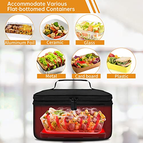 Portable Oven | 12V, 24V, 110V Food Warmer | Portable Mini Personal Microwave | Heated Lunch Box for Cooking and Reheating Food in Car, Truck, Travel, Camping, Work, Home | AOTTO
