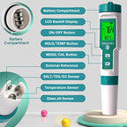 Pool Salt Tester ORAPXI pH and Salt Meter for Saltwater Pool pH and Salinity Digital Tester 5 in 1 Salt Meter for Swimming Pools Hot Tubs and Swim Spas