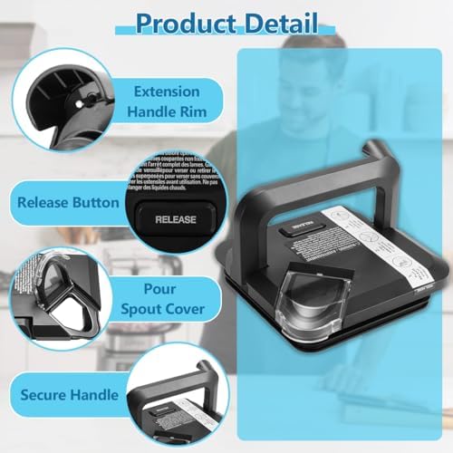 Blender Lid for Ninja Blender Replacement Parts, Locking Lid Replacement Top Cover Newer Square Compatible with Ninja 72 OZ Pitcher BL610 BL642 BL682 BN701 BN751 BN700 BN801 and More