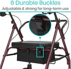 Vive Rollator Accessories Bag - Under Seat Rollator Walker Basket for Seniors - Extra Large - Underseat Pouch Tote for Rolling Walkers - with Reinforced Liner to Prevent Sagging