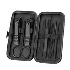 Black Nail Clipper Set, Men's Stainless Steel Nail Clippers, Callus Removal Ear Scoop Set, Hand and Foot Beauty Tool Kit