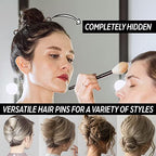 Hair Pins - Plastic, U-shaped Magic Grip Hairpins, Strong Durable Pins For Fine, Thick & Long Hair, Hair Styling Accessories, Set of 20 (Crystal)