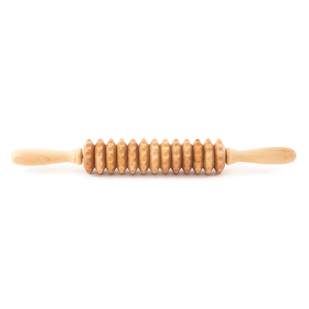 Mr. Woodware Wood Roller Massager for Body - 15.6 inch Lymphatic Drainage Manual Massage Tools for Sculpting, Muscle Shaping, Celulite Remover - Wooden Massage Tool for Manual Maderotherapy